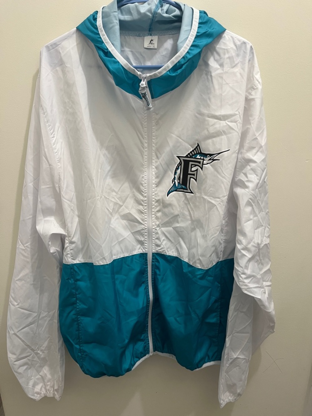 Miami Marlins Vintage Style Windbreaker with Hood